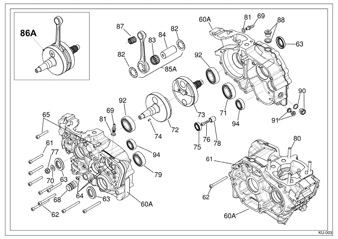 175CC SSE CRANKCASE & CRANKSHAFT