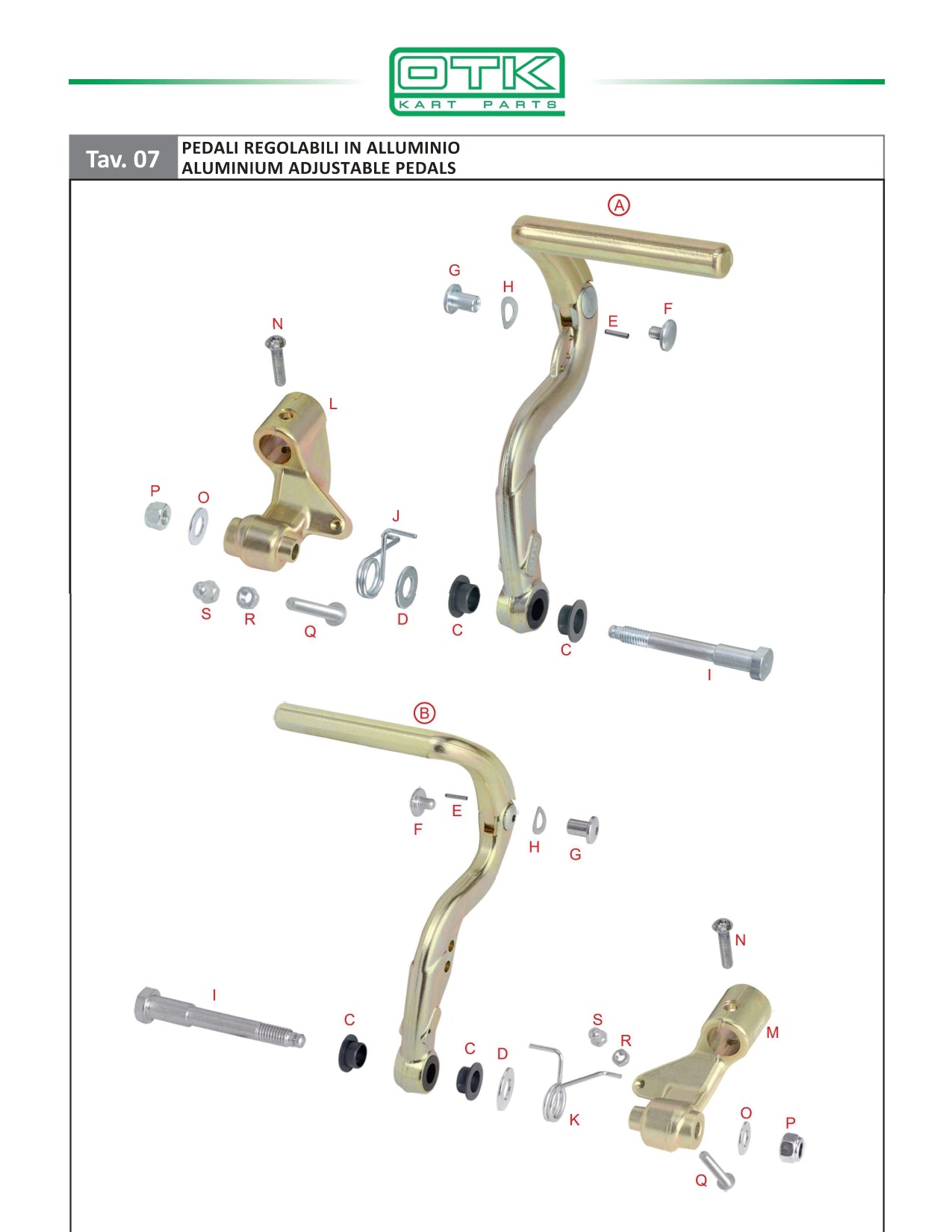 OTK ALUMINIUM ADJUSTABLE PEDALS