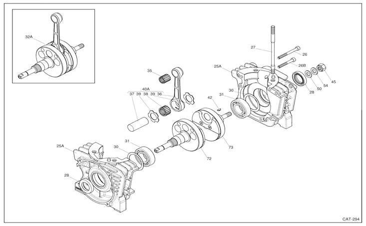 KA100 CRANKCASE & CRANKSHAFT