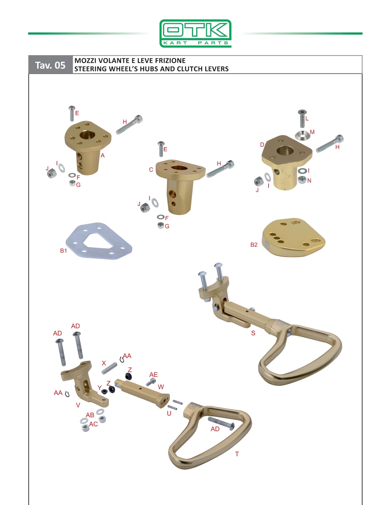 OTK STEERING WHEEL HUBS AND CLUTCH LEVER