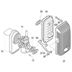 COMER C-52 INTAKE/EXHAUST GROUP